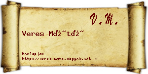 Veres Máté névjegykártya