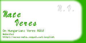 mate veres business card